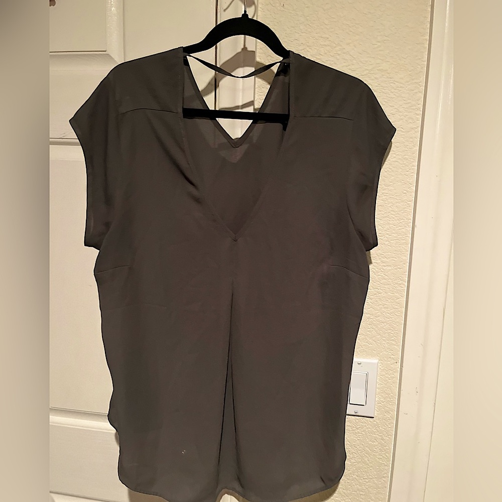 XL grayish dressy blouse, light material.